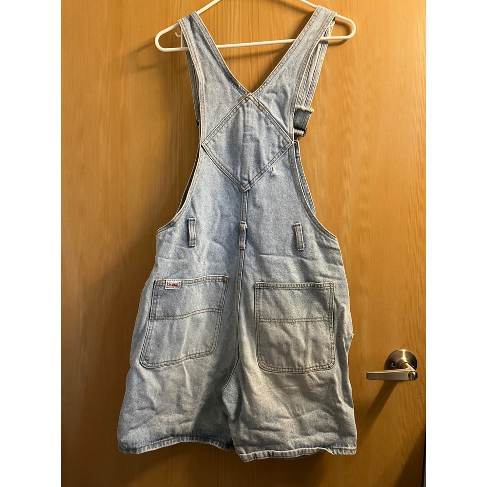 ABE Jeans Denim Shortalls Unisex Small Light Wash Vintage 90s Made in USA 4392 - Picture 2 of 13